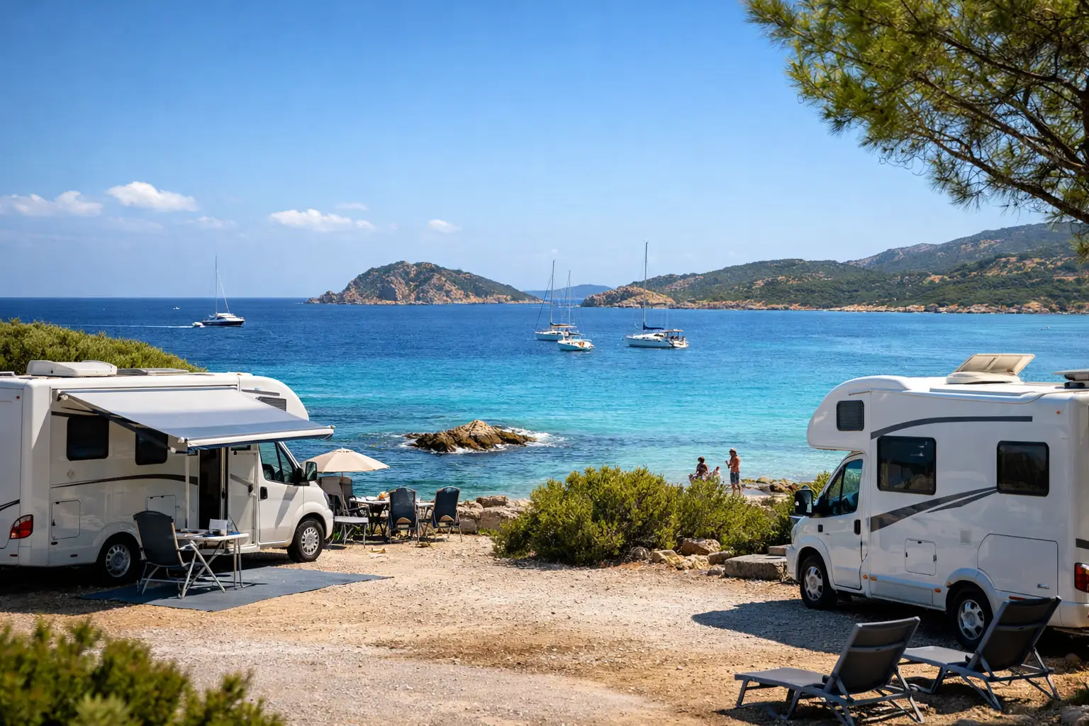 Piazzole camper sul mare in Sardegna